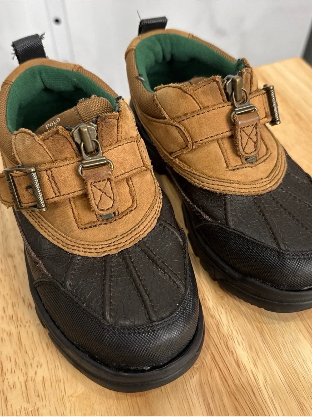 Polo Ralph Lauren Chocolate/Tan Hiking Duck Snow Boots Size 12 Kids